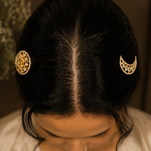 Celestial Crystal Hair Jewels - Sun and Moon