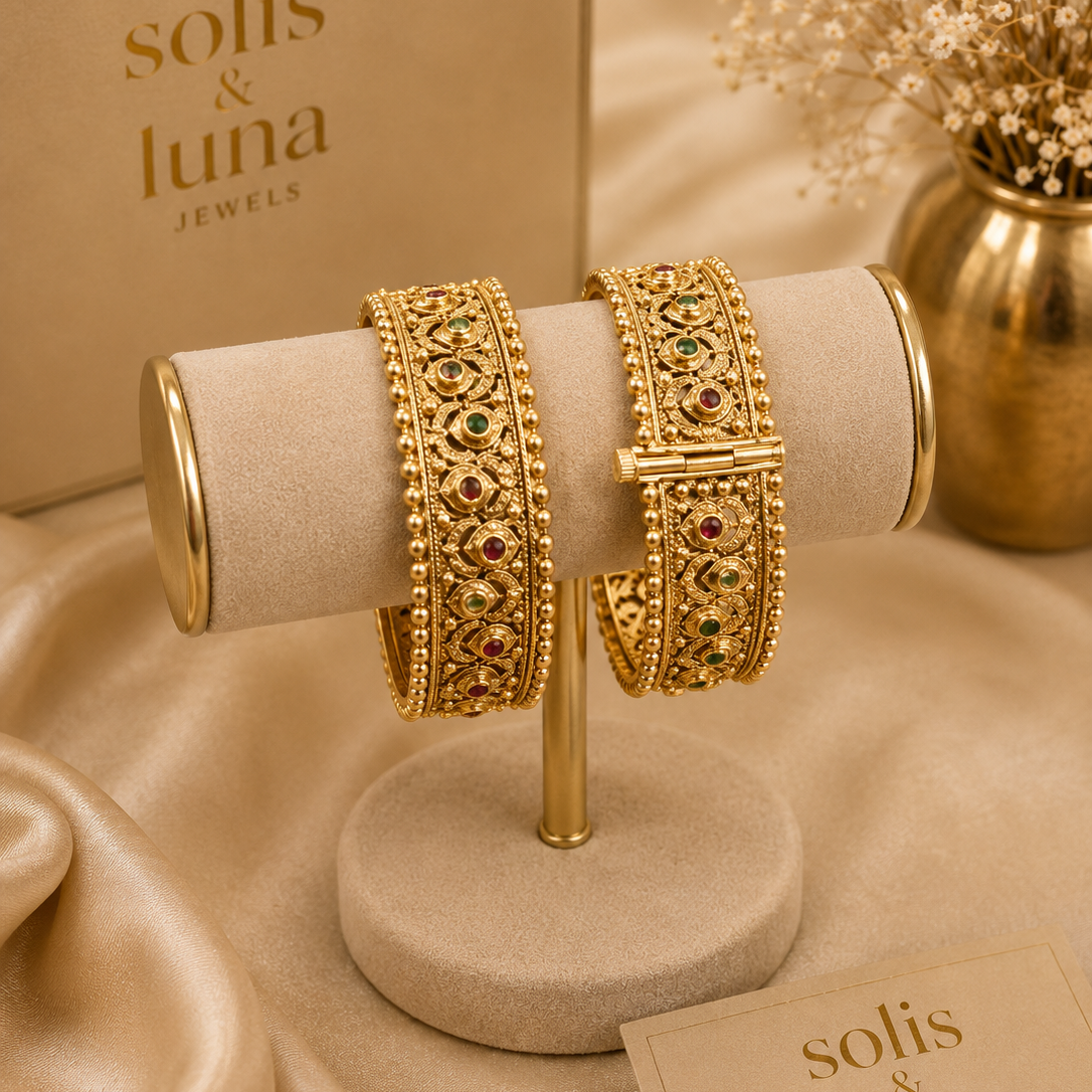 Meher Antique Stone Bangles