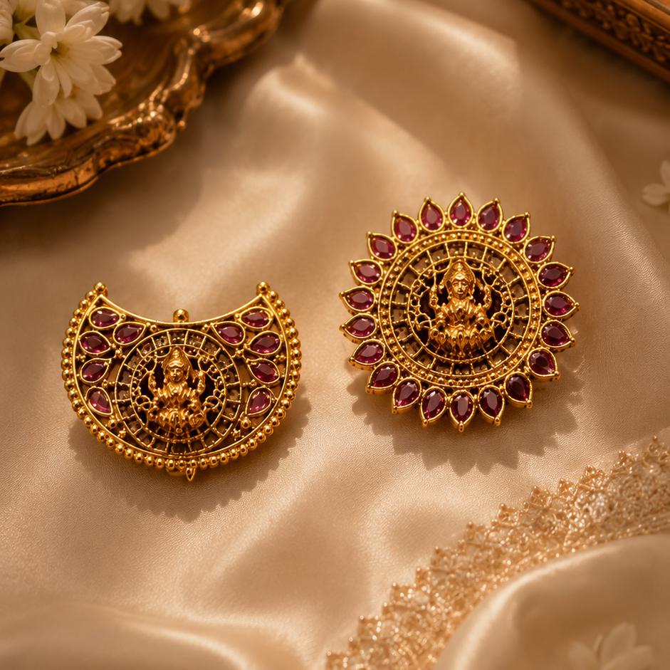 Ruby Temple Celestial Hair Jewels - Sun and Moon