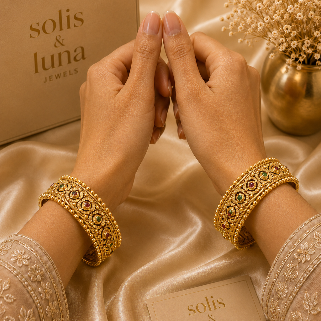 Meher Antique Stone Bangles