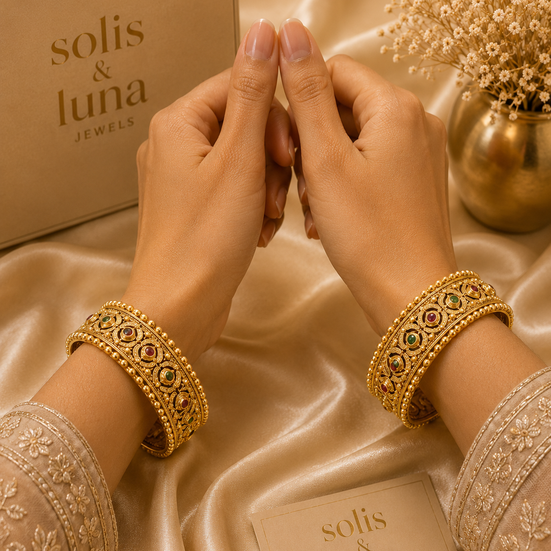Meher Antique Stone Bangles