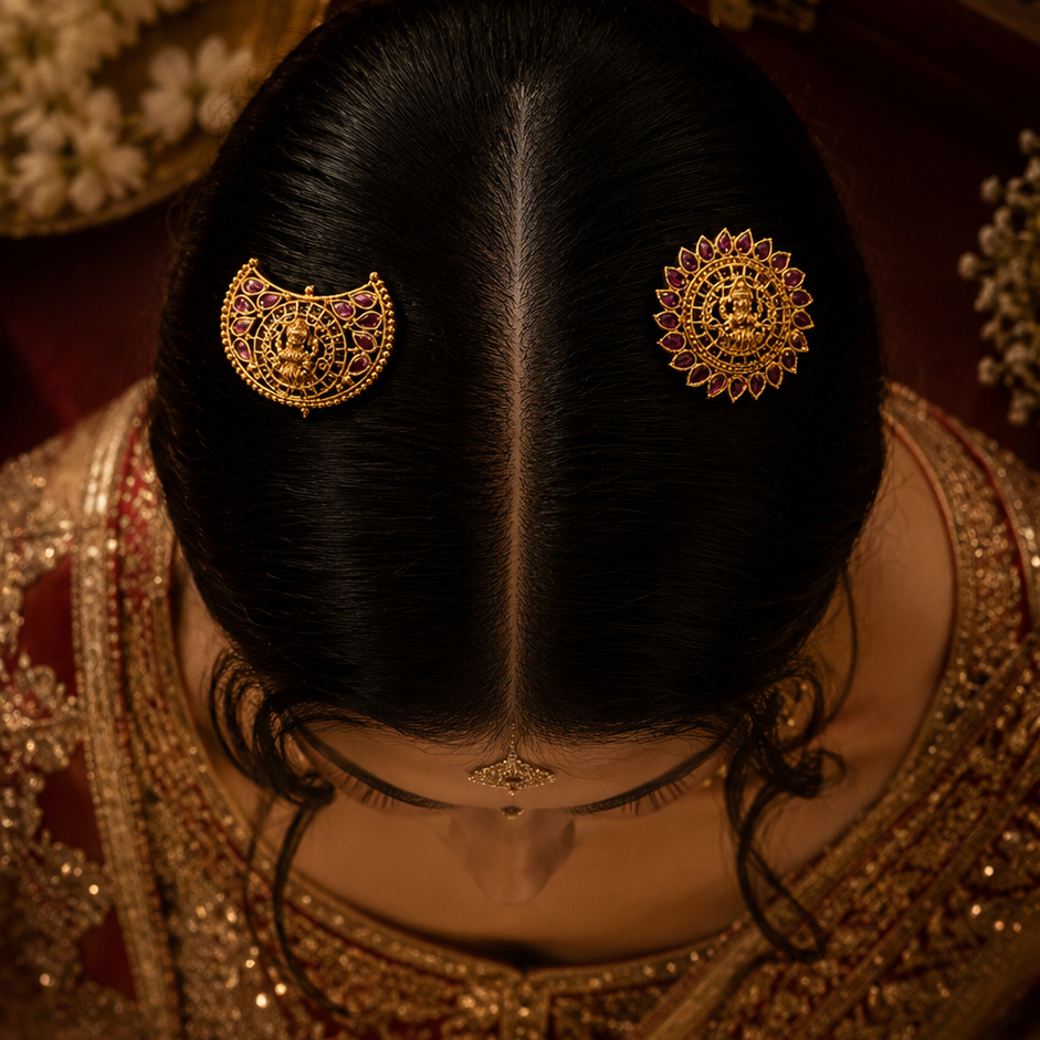 Ruby Temple Celestial Hair Jewels - Sun and Moon