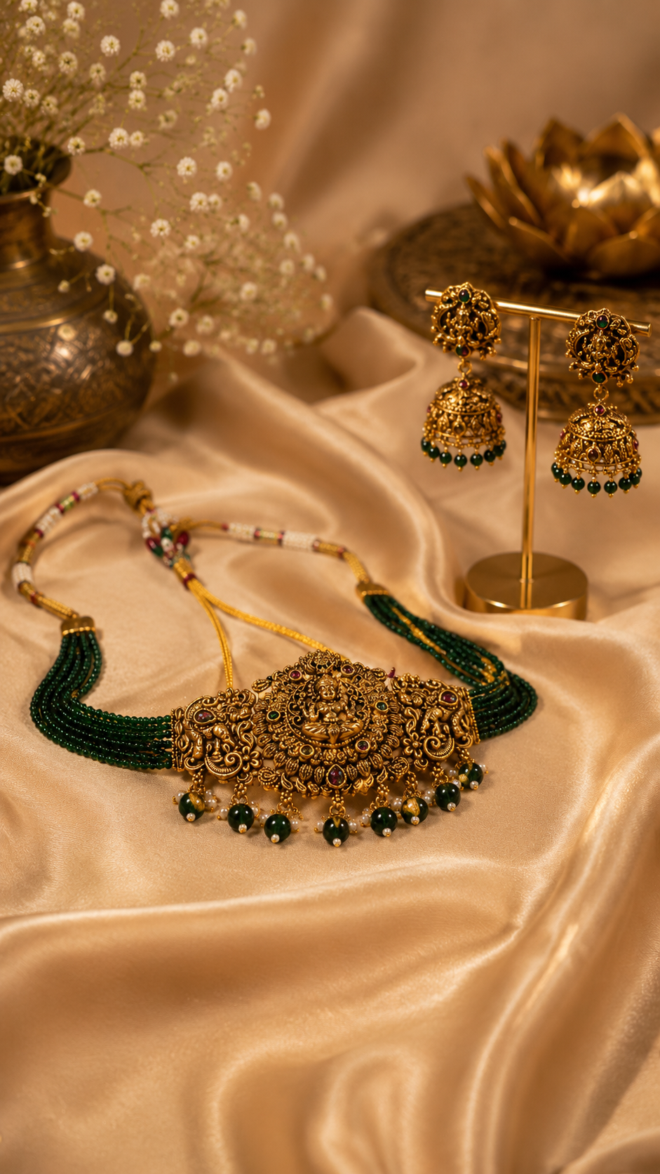 Gajalakshmi Emerald Heritage Choker Set
