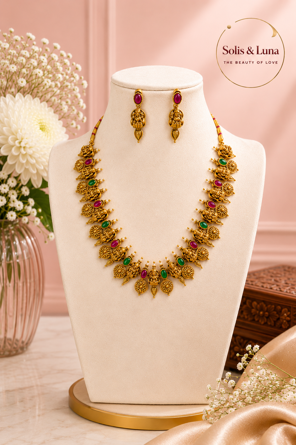 Lakshmi Vaibhava Temple Necklace Set