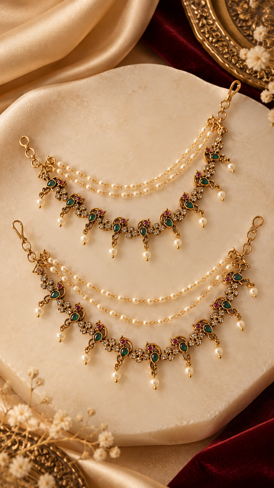 Mayura Pearl Heritage Earring Chains