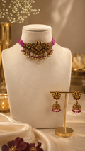 Mahalakshmi Pink Lotus Heritage Choker Set