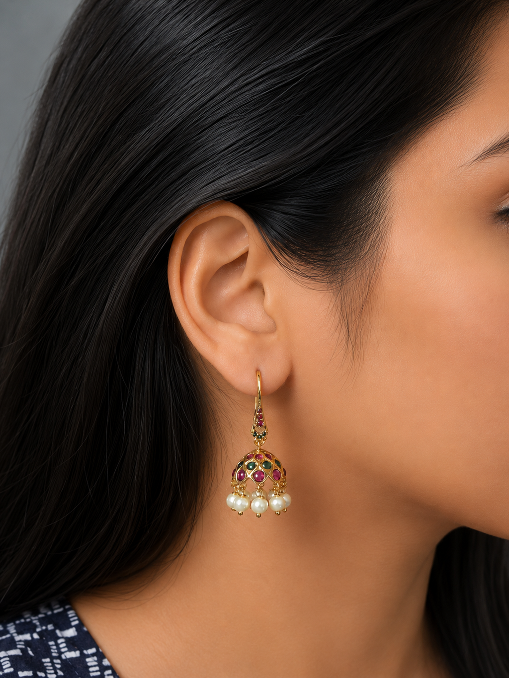 Pearl Aura Jhumkas