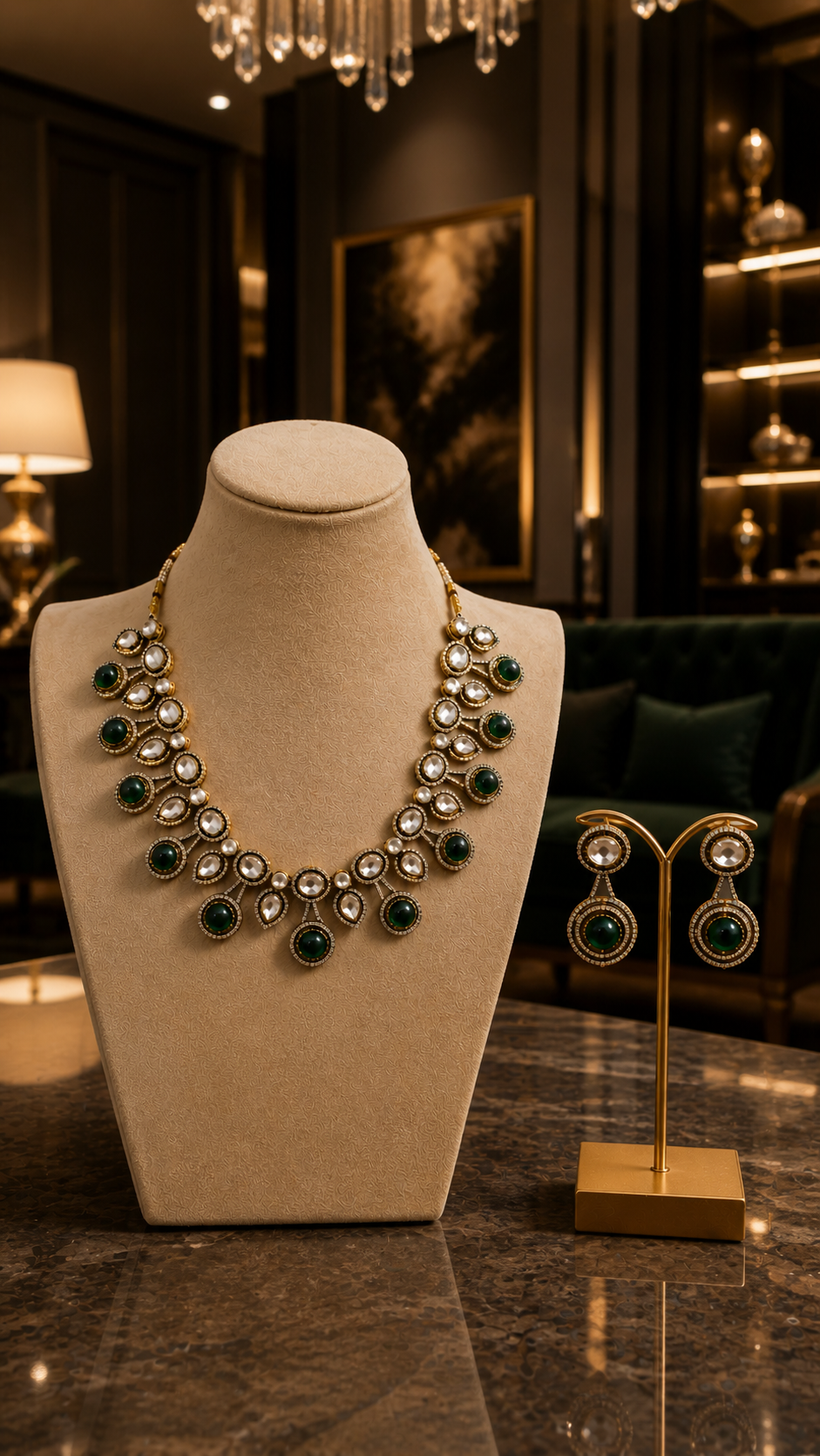 Emerald Noir Necklace Set