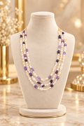 Amethyst Blush Layered Natural Bead Necklace