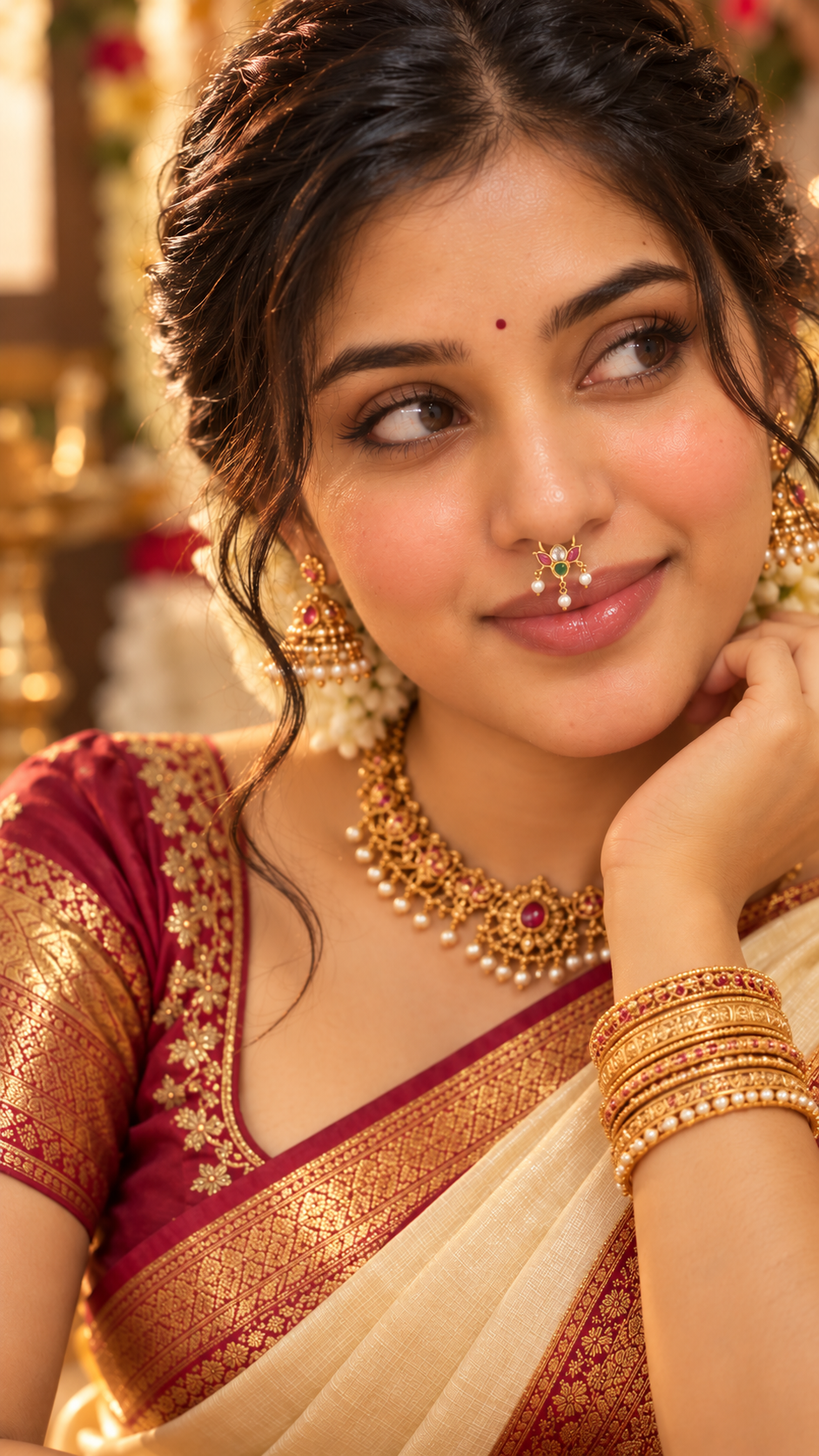 Lotus Pearl Nose Ring