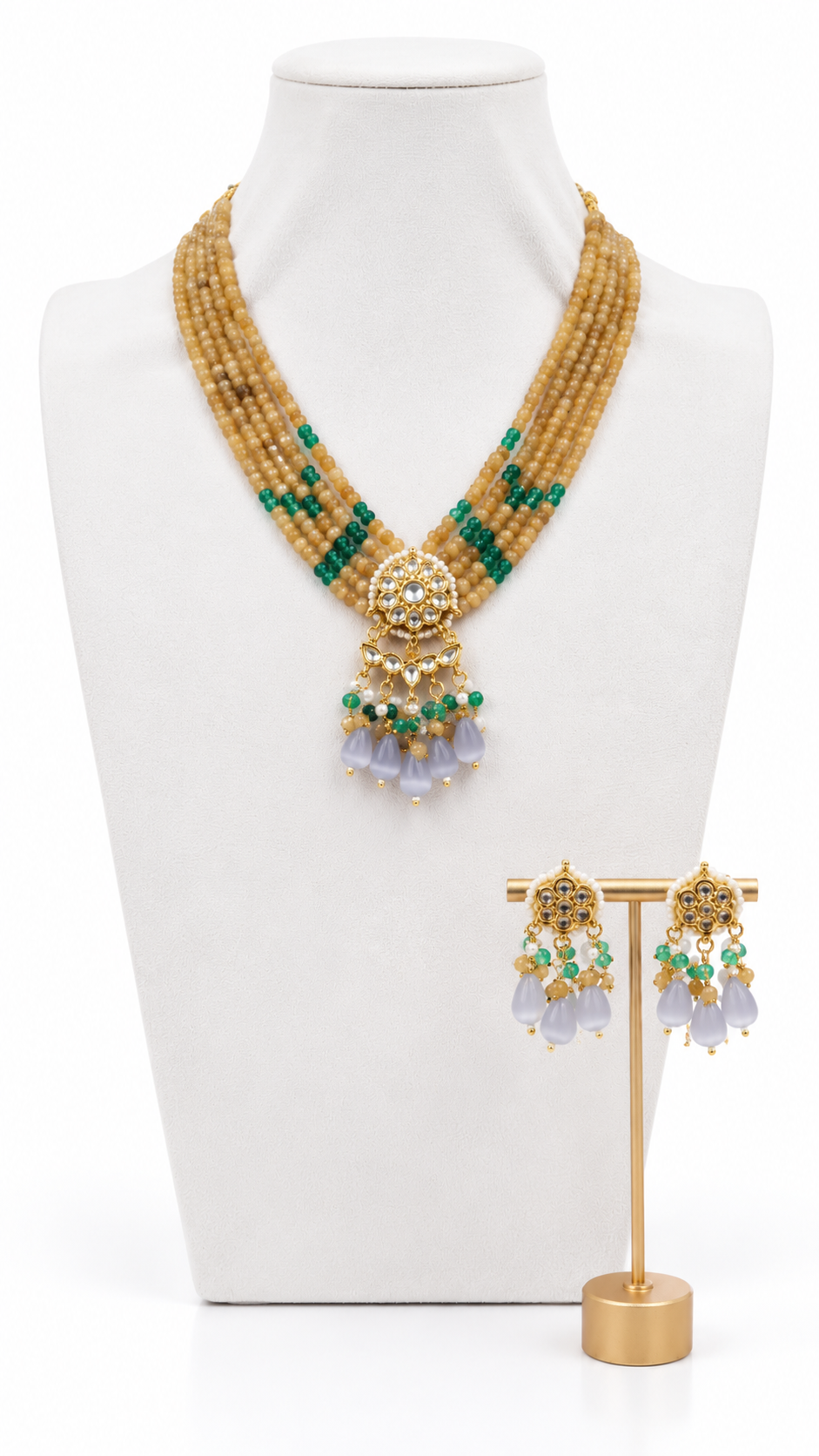 Meher Kundan Beaded Necklace Set
