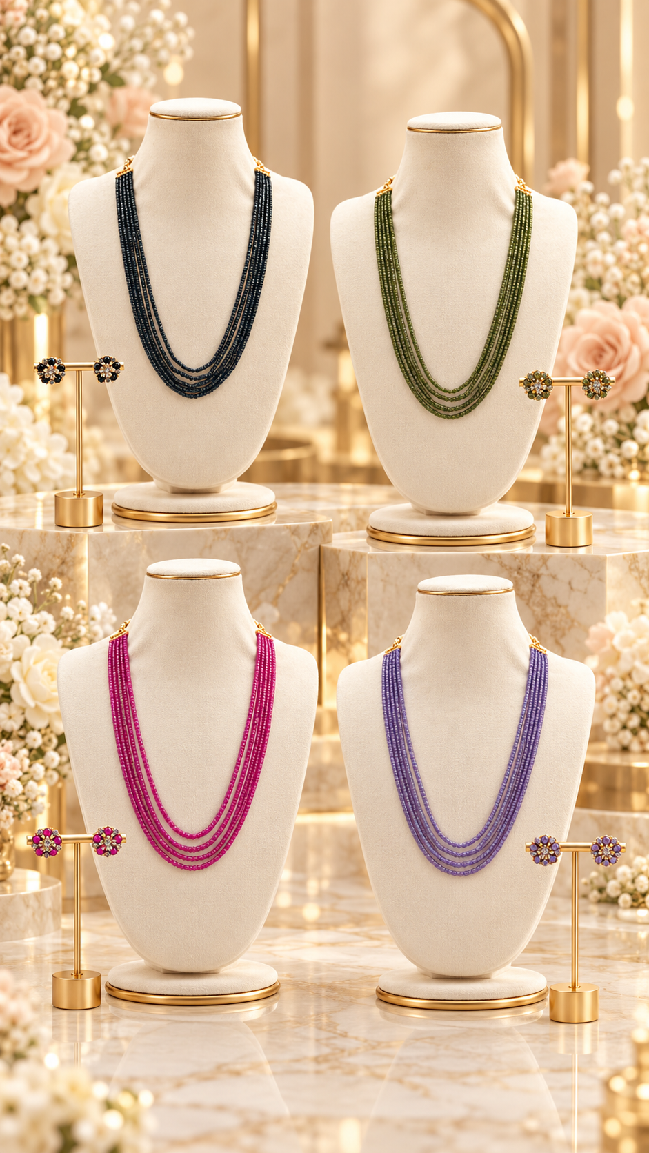 Aurelia Multi-Strand Beaded Necklace Set