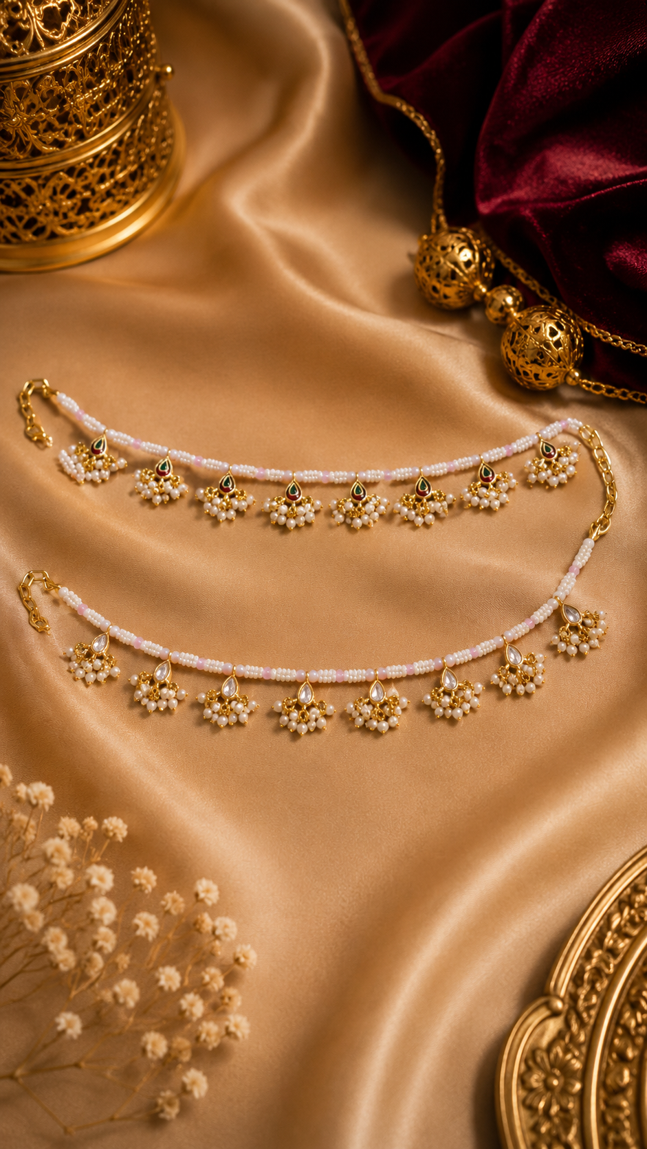 Ivory Raaga Kundan Anklet