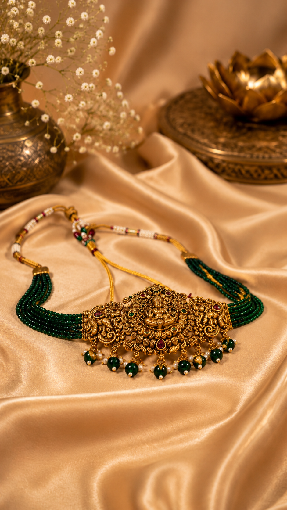 Gajalakshmi Emerald Heritage Choker