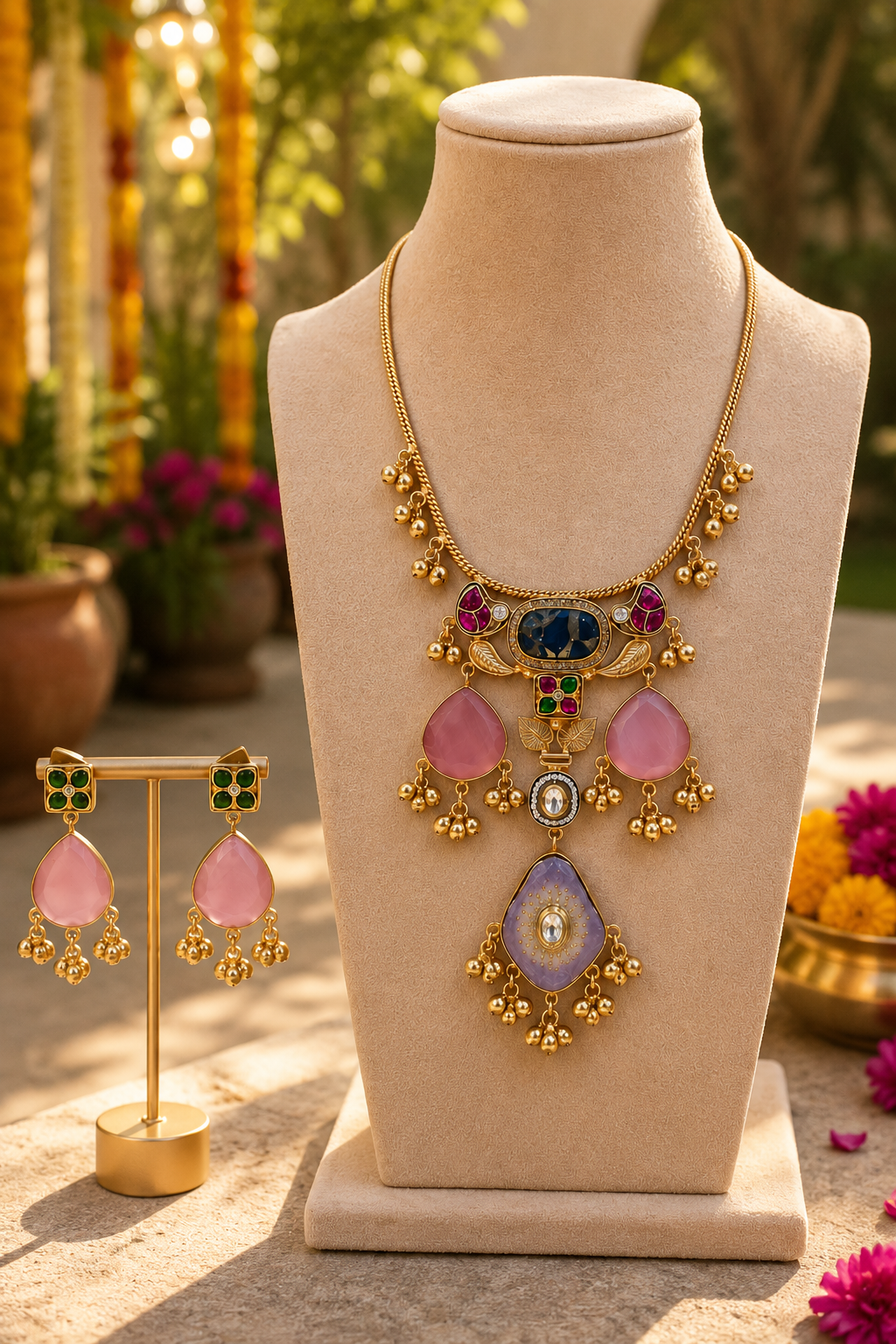 Rajkumari Rajasthani Statement Necklace Set