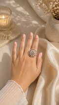 Rosette Halo Statement Ring - Blush Pink