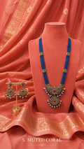 Sapphire Blue Royal Multi-Strand Beaded Statement Necklace Set