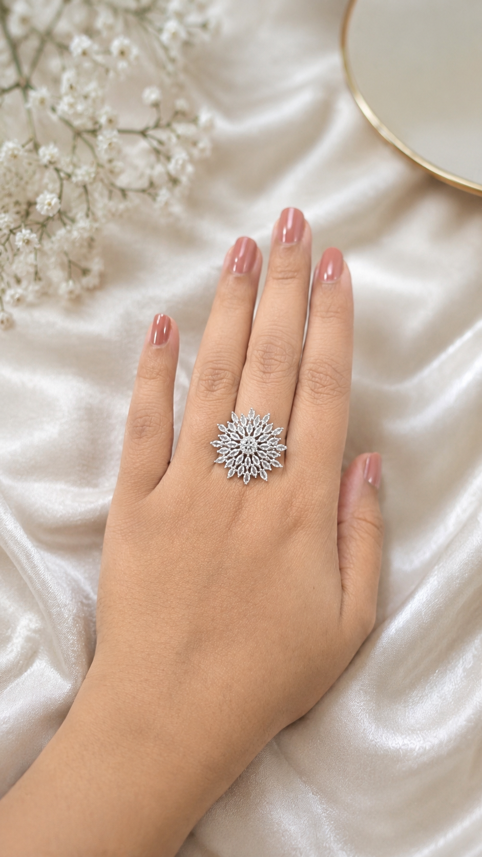 Starlit Bloom Statement Ring