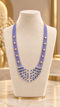 Lavender Multi-Strand Beaded & Pearl Necklace