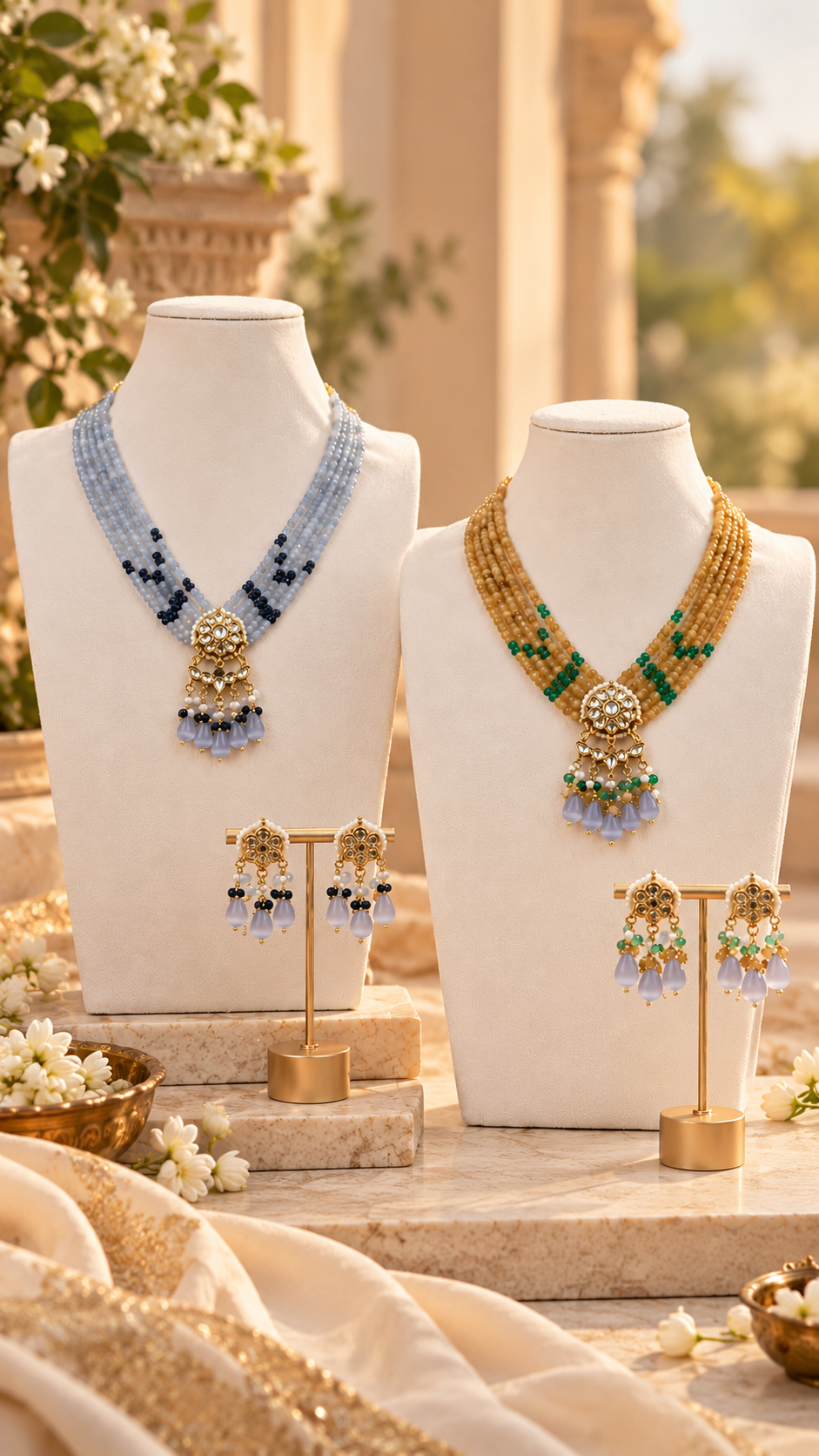 Meher Kundan Beaded Necklace Set