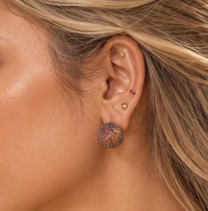 Dual Glam Deep Mocha Bronze Reversible Pearl Statement Earrings