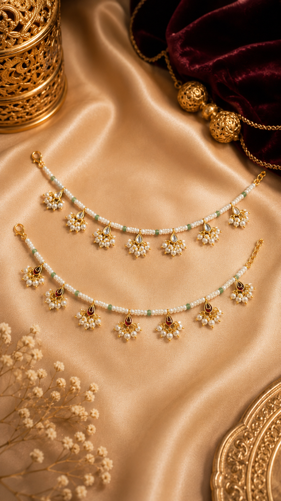 Ivory Raaga Kundan Anklet
