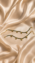 Celeste Beaded Anklet – Olive Green