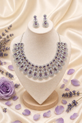 Lavender Statement American Diamond Necklace Set