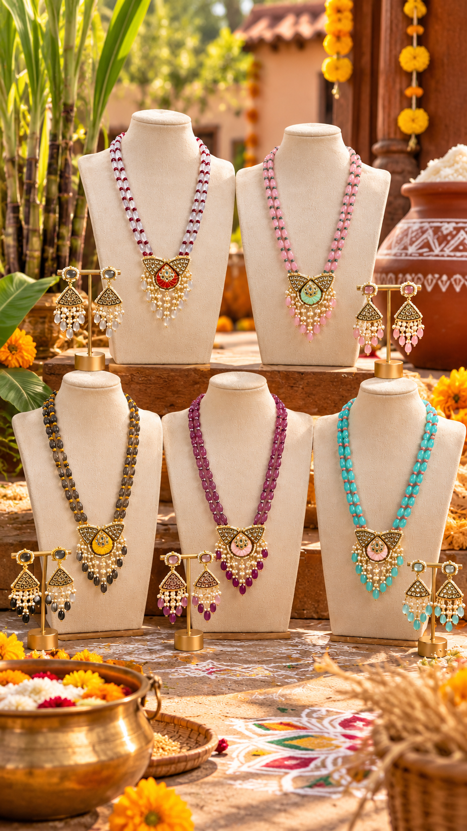 Mehr Heritage Meenakari Necklace Set