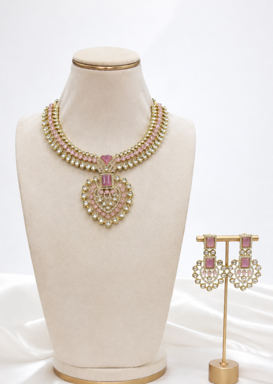 Blush Rose Noor Statement Necklace Set
