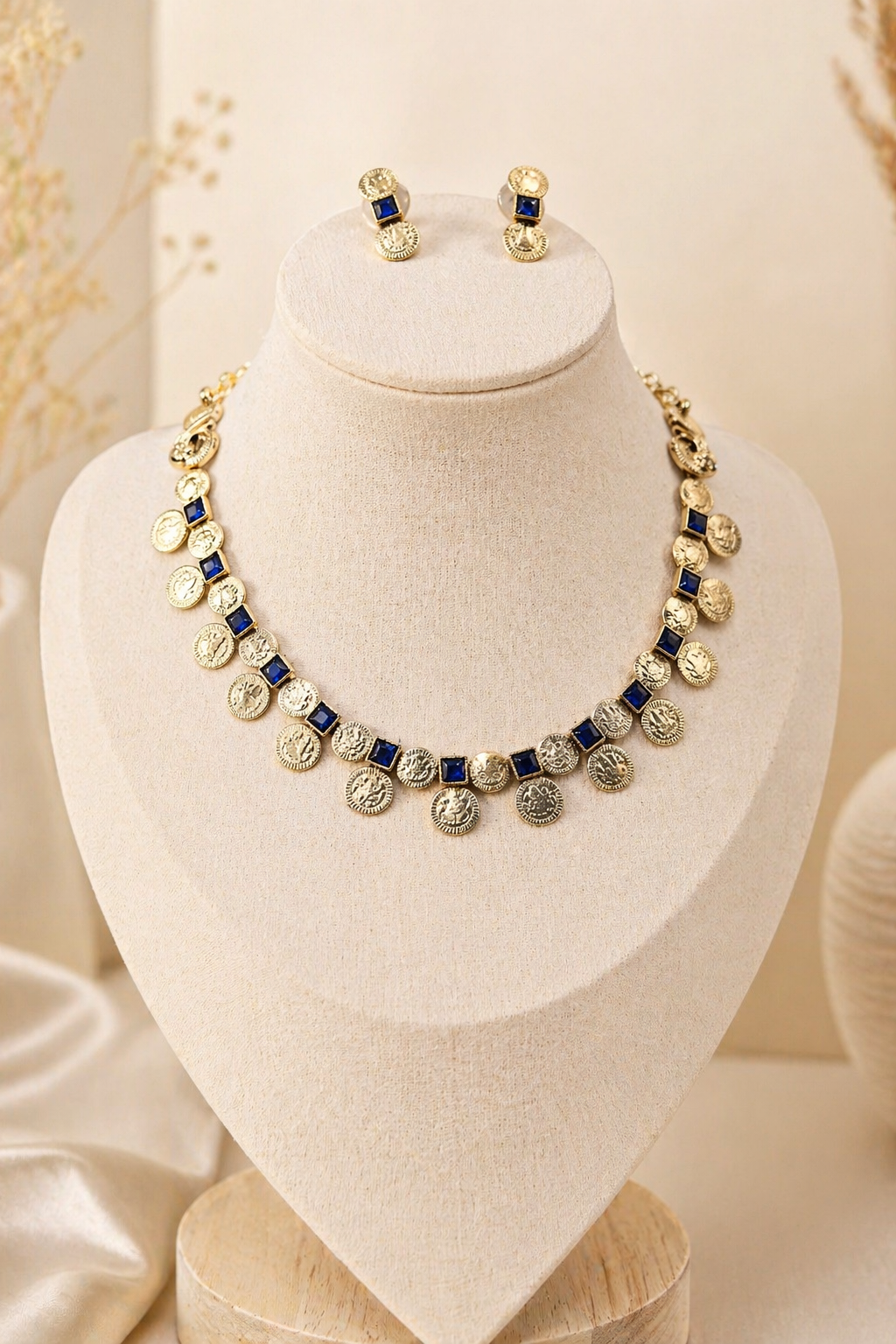 Royal Coin Cascade Necklace Set