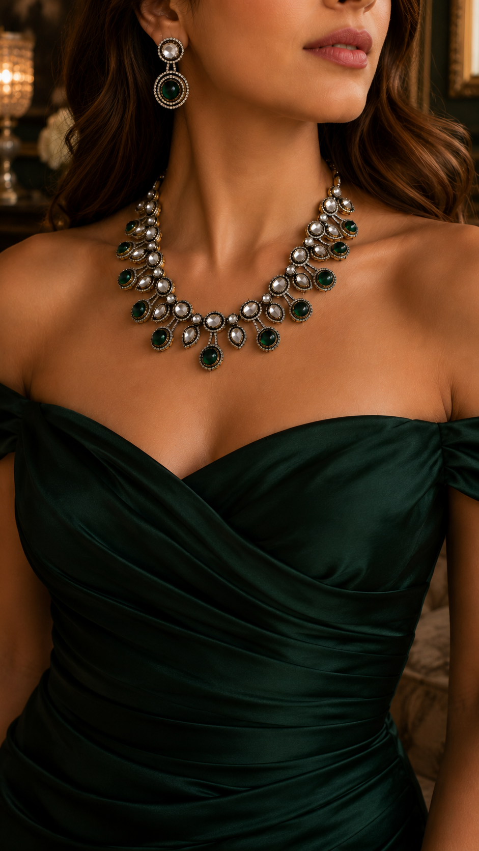 Emerald Noir Necklace Set