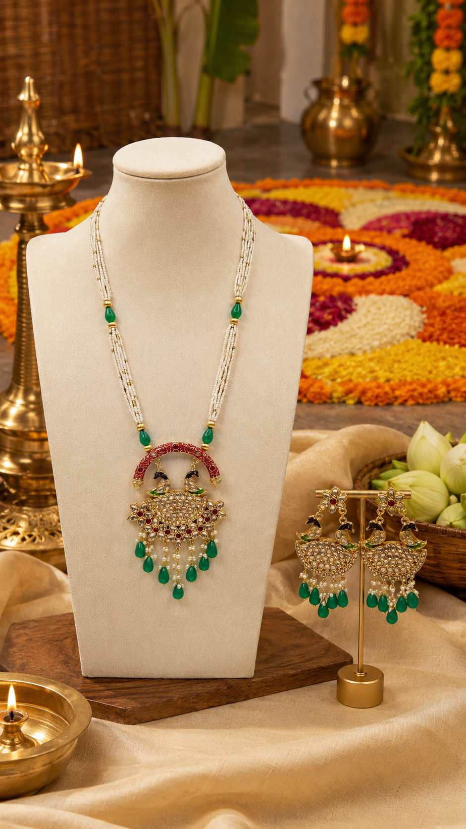 Mayura Rajwadi Heritage Necklace Set