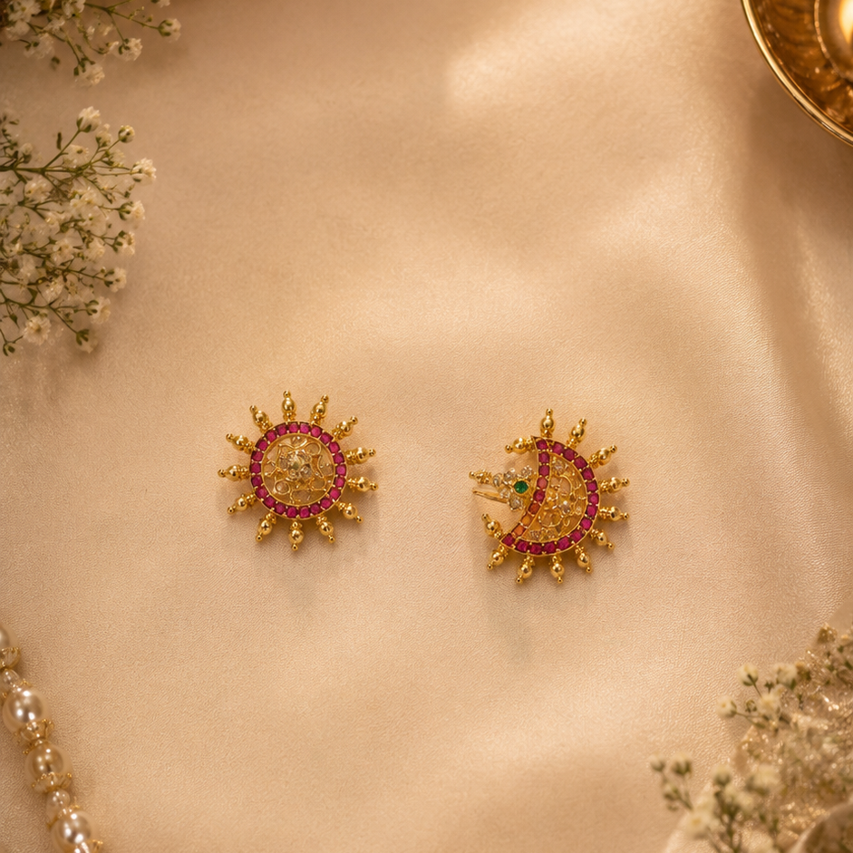 Solstice Bridal Hair Jewels- Sun and Moon