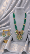 Emerald Green Royal Multi-Strand Beaded Statement Necklace Set