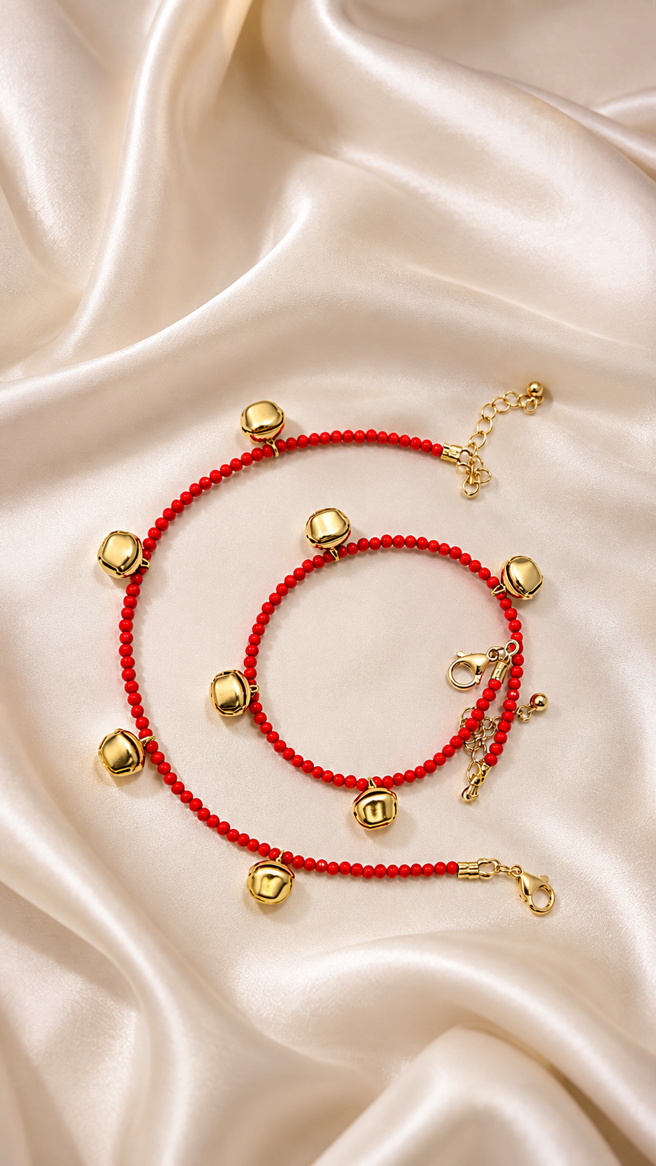 Celeste Beaded Anklet – Orange